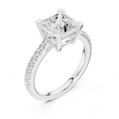 Princess Lab Grown Diamond Cathedral Engagement Ring