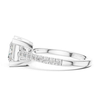 Princess Lab Grown Diamond Cathedral Engagement Ring