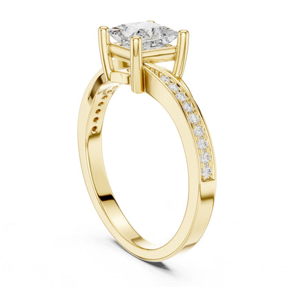 Princess Lab Grown Diamond Cathedral Engagement Ring