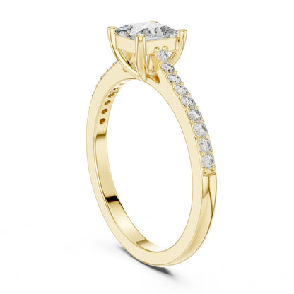 Princess Lab Grown Diamond Cathedral Engagement Ring