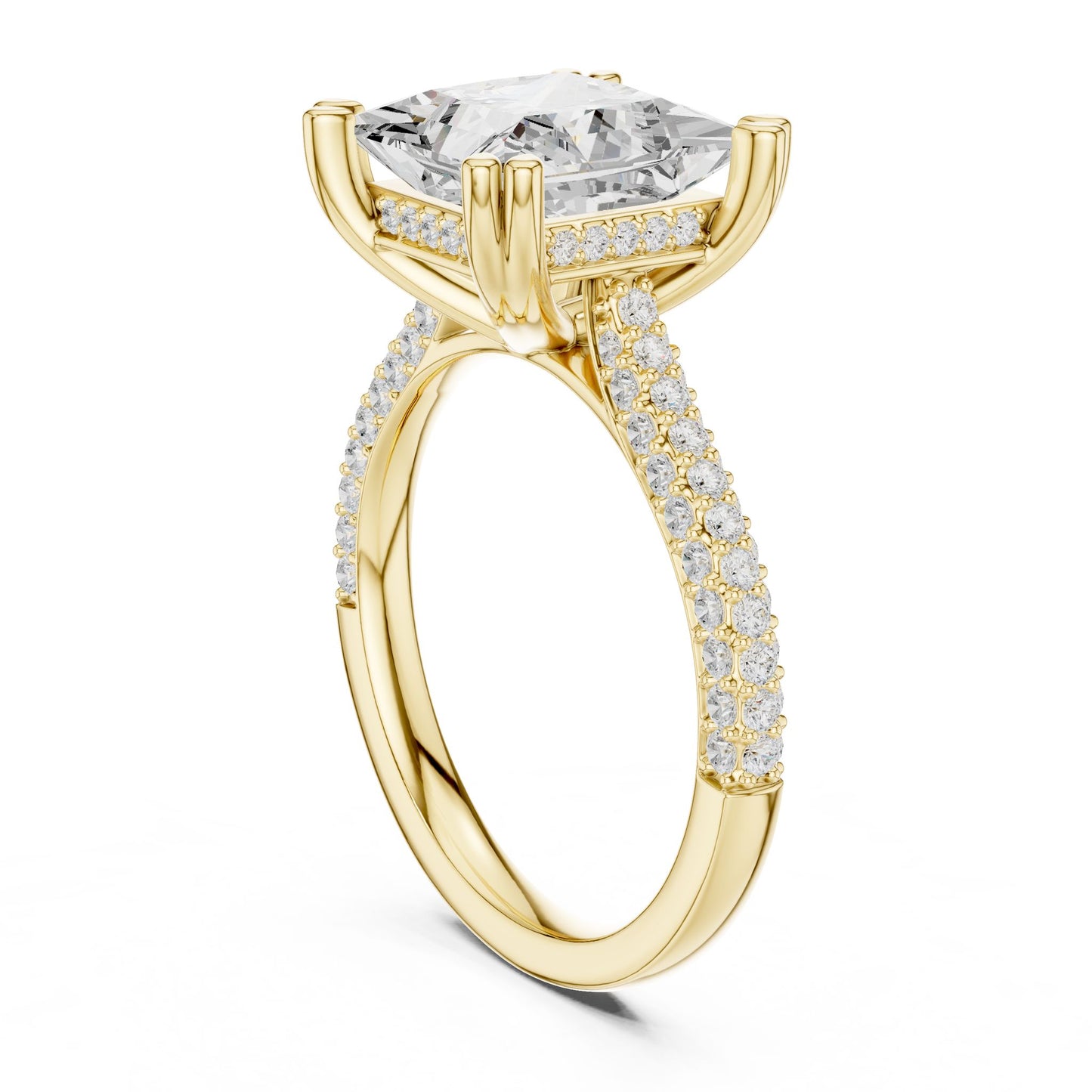 Princess Lab Grown Diamond Cathedral Engagement Ring
