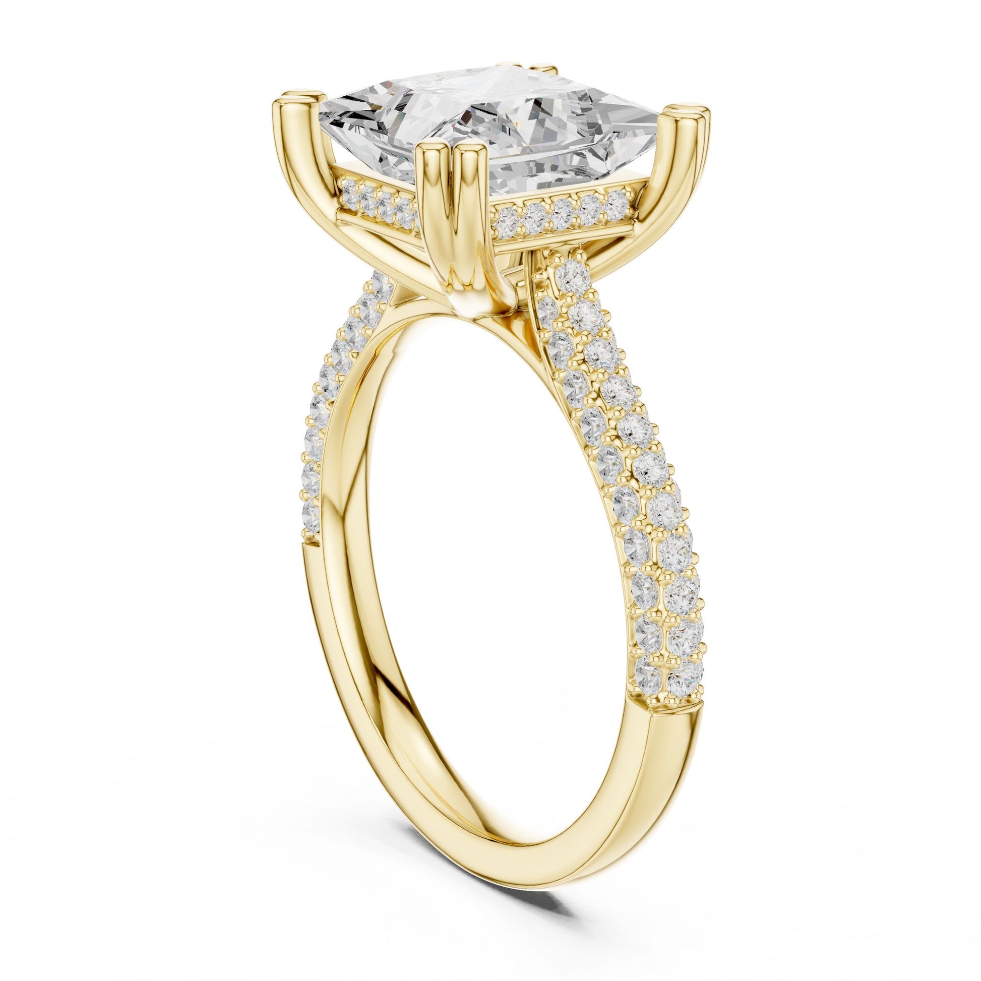 Princess Lab Grown Diamond Cathedral Engagement Ring