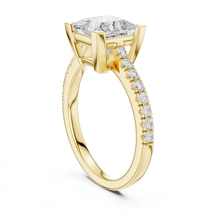 Princess Lab Grown Diamond Cathedral Engagement Ring