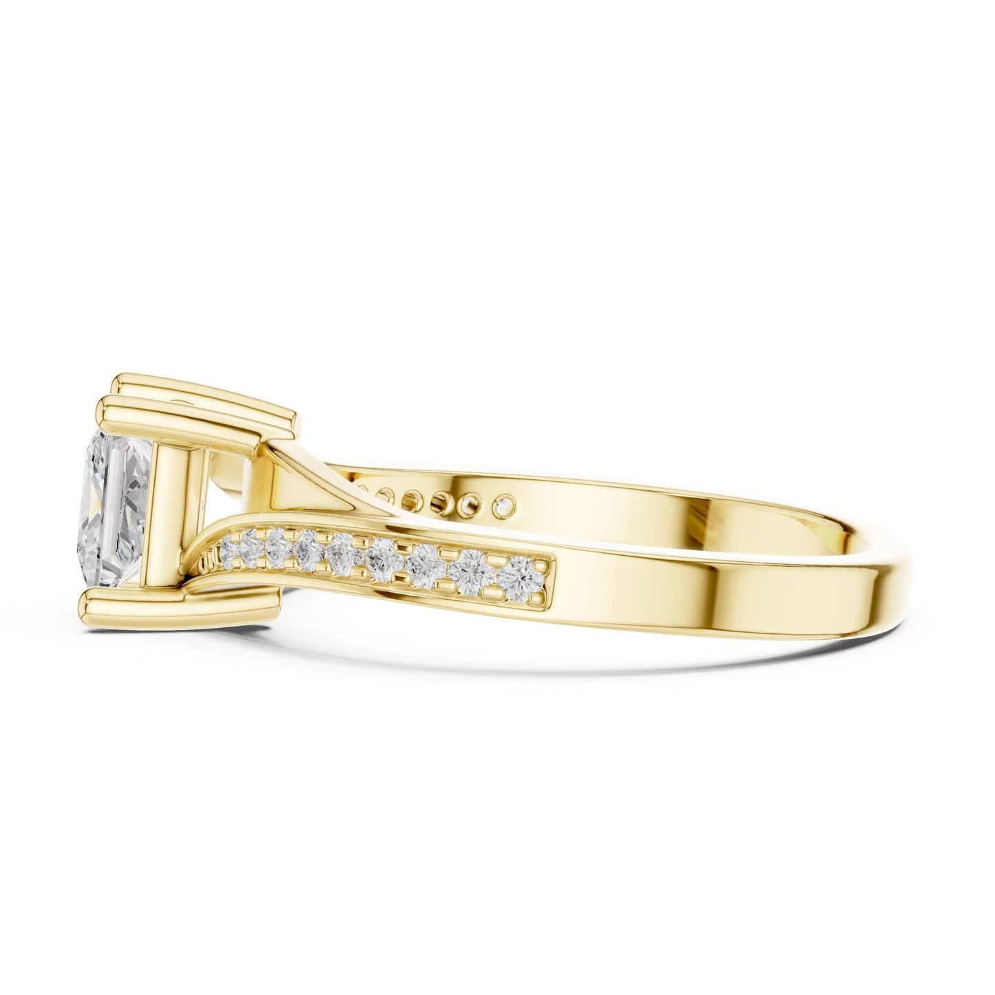 Princess Lab Grown Diamond Cathedral Engagement Ring