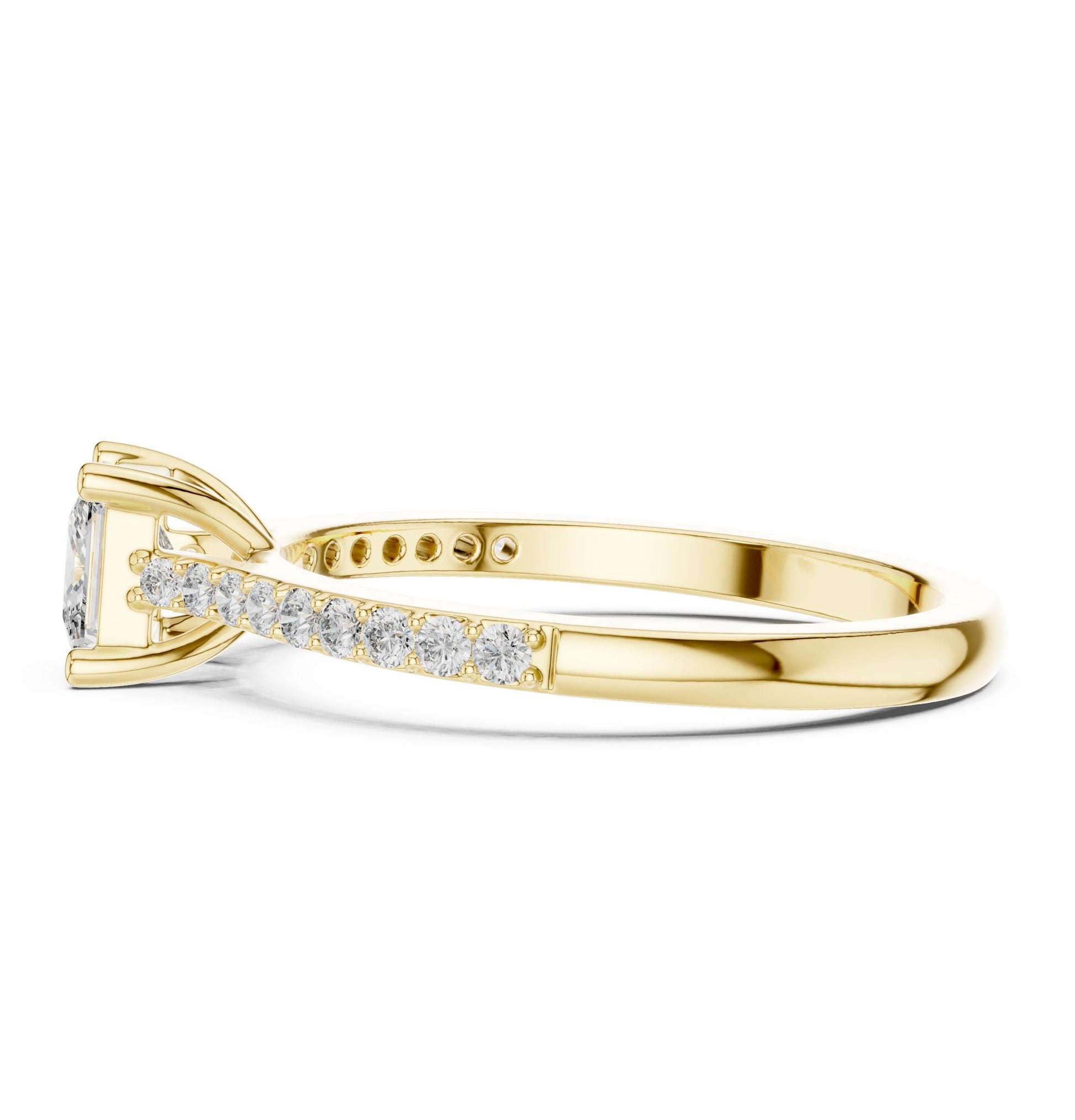 Princess Lab Grown Diamond Cathedral Engagement Ring
