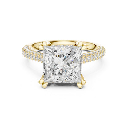 Princess Lab Grown Diamond Cathedral Engagement Ring