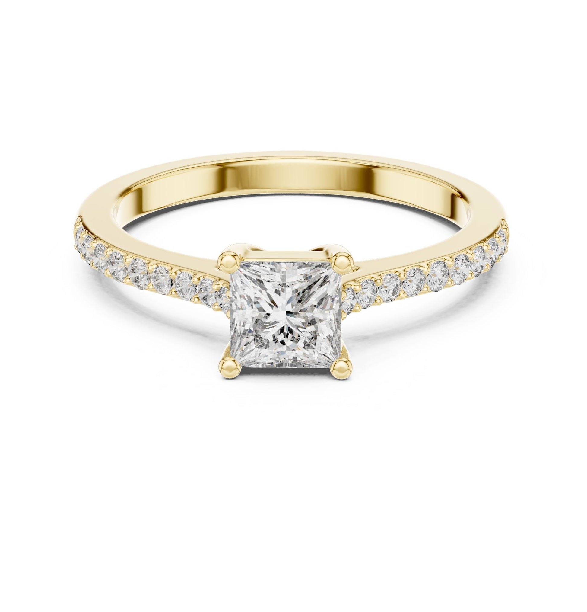 Princess Lab Grown Diamond Cathedral Engagement Ring