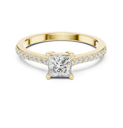 Princess Lab Grown Diamond Cathedral Engagement Ring