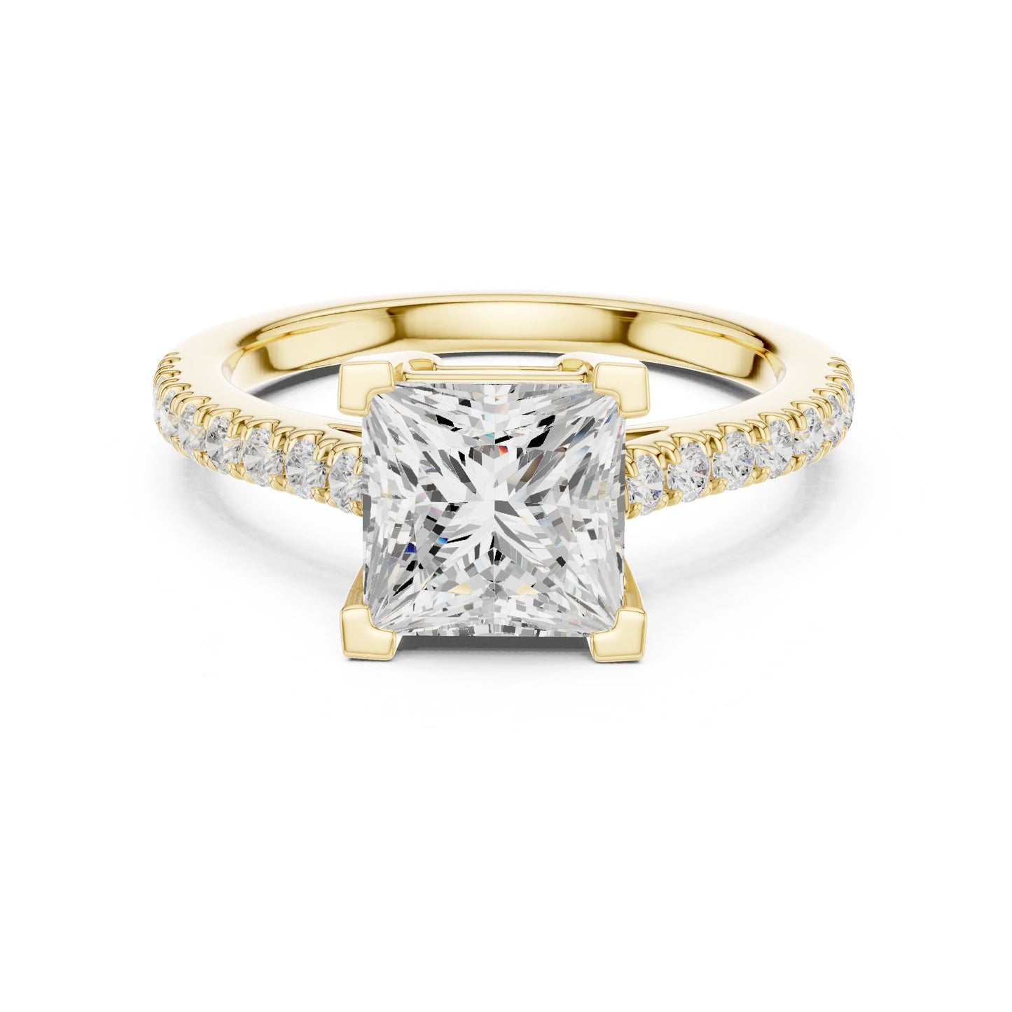 Princess Lab Grown Diamond Cathedral Engagement Ring