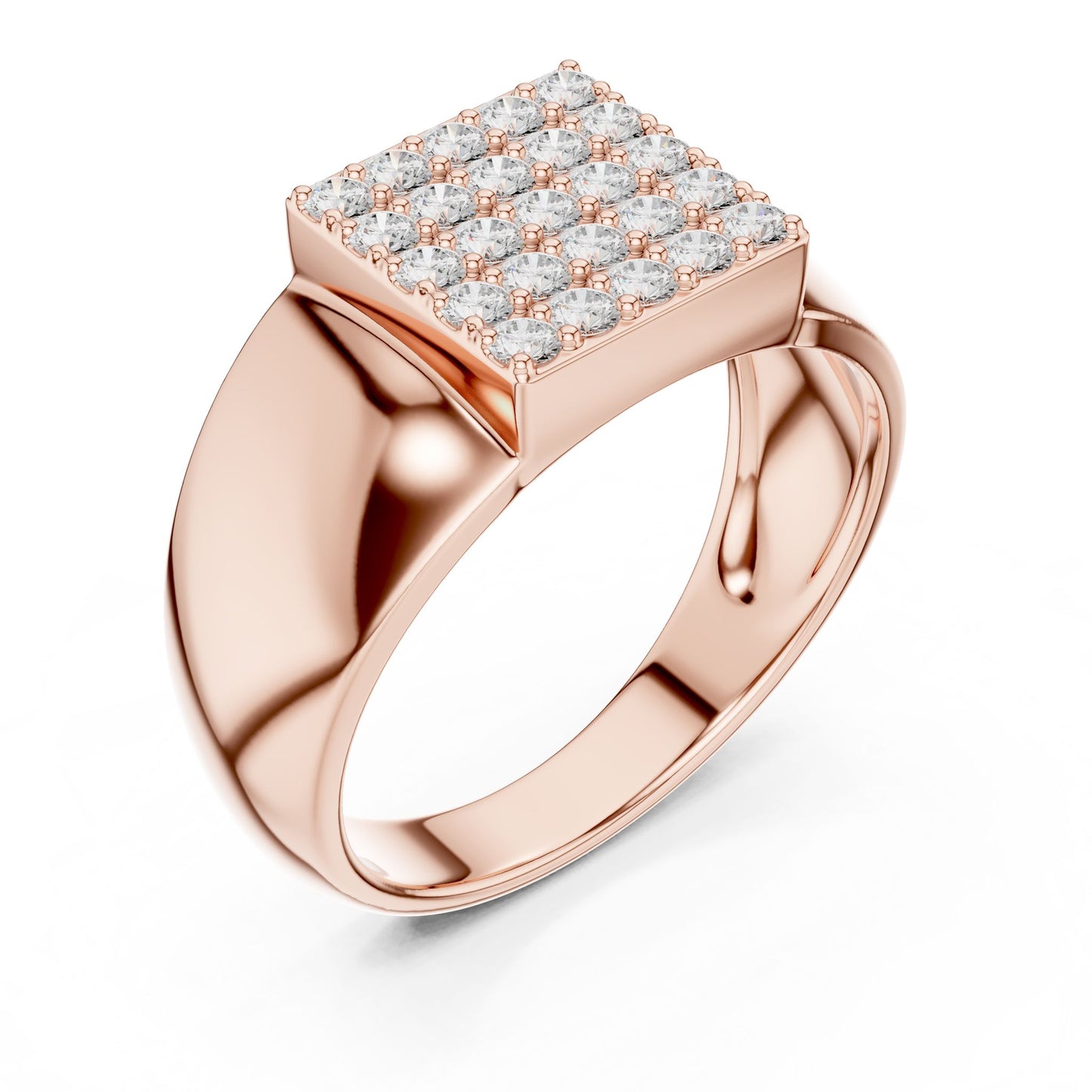 Men's Princess Lab Grown Diamond Cluster Ring