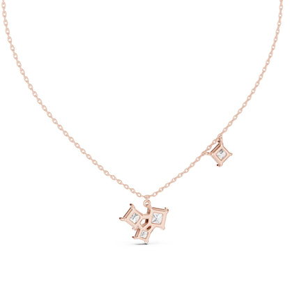 Princess Lab Grown Diamond Cluster Pendant