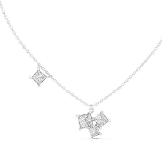 Princess Lab Grown Diamond Cluster Pendant