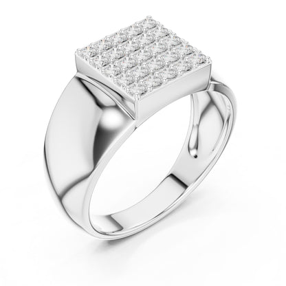 Men's Princess Lab Grown Diamond Cluster Ring