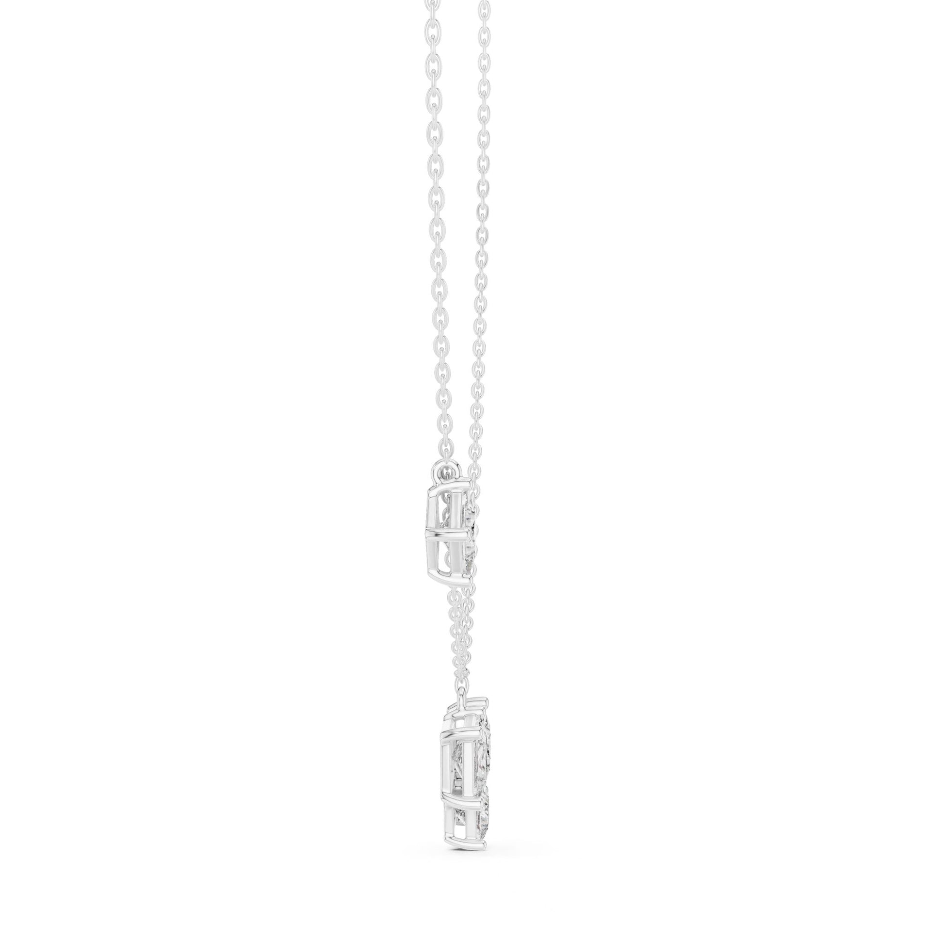 Princess Lab Grown Diamond Cluster Pendant