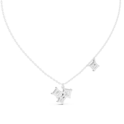 Princess Lab Grown Diamond Cluster Pendant