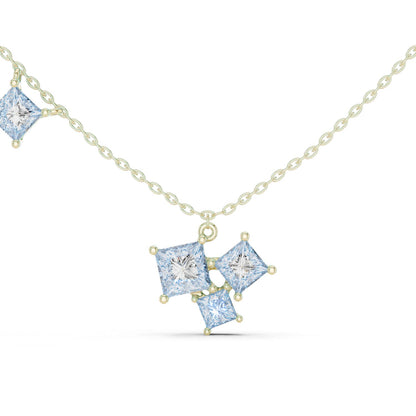 Princess Lab Grown Diamond Cluster Pendant