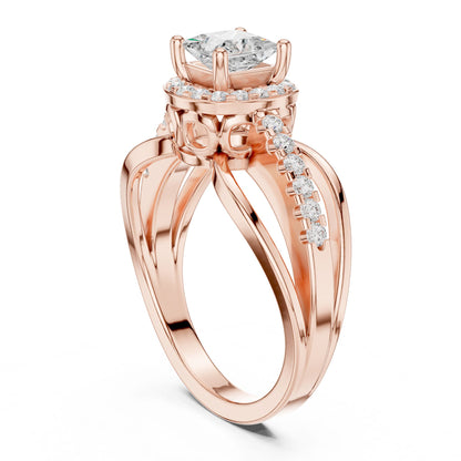 Princess Lab Grown Diamond Halo Engagement Ring