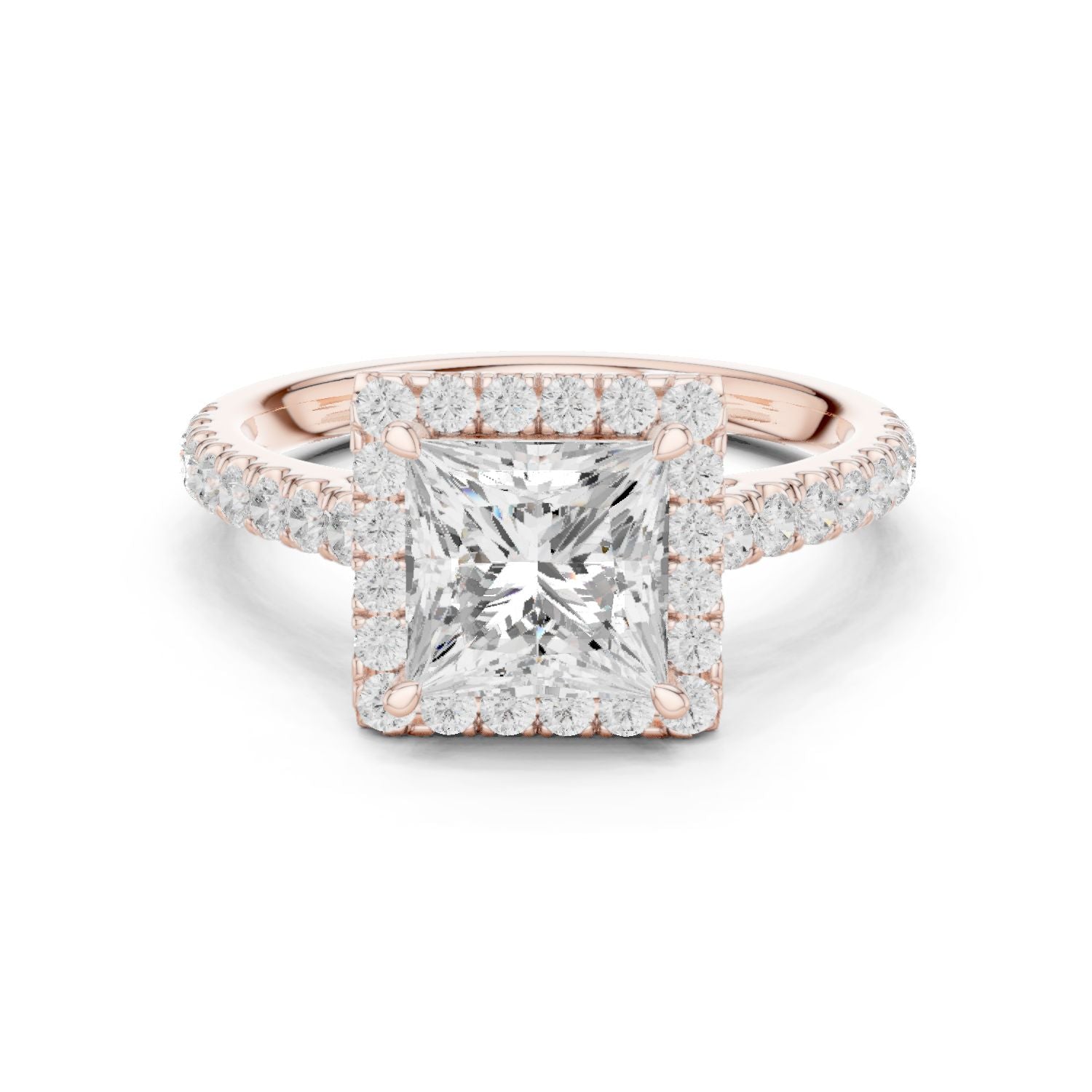 Princess Lab Grown Diamond Halo Engagement Ring
