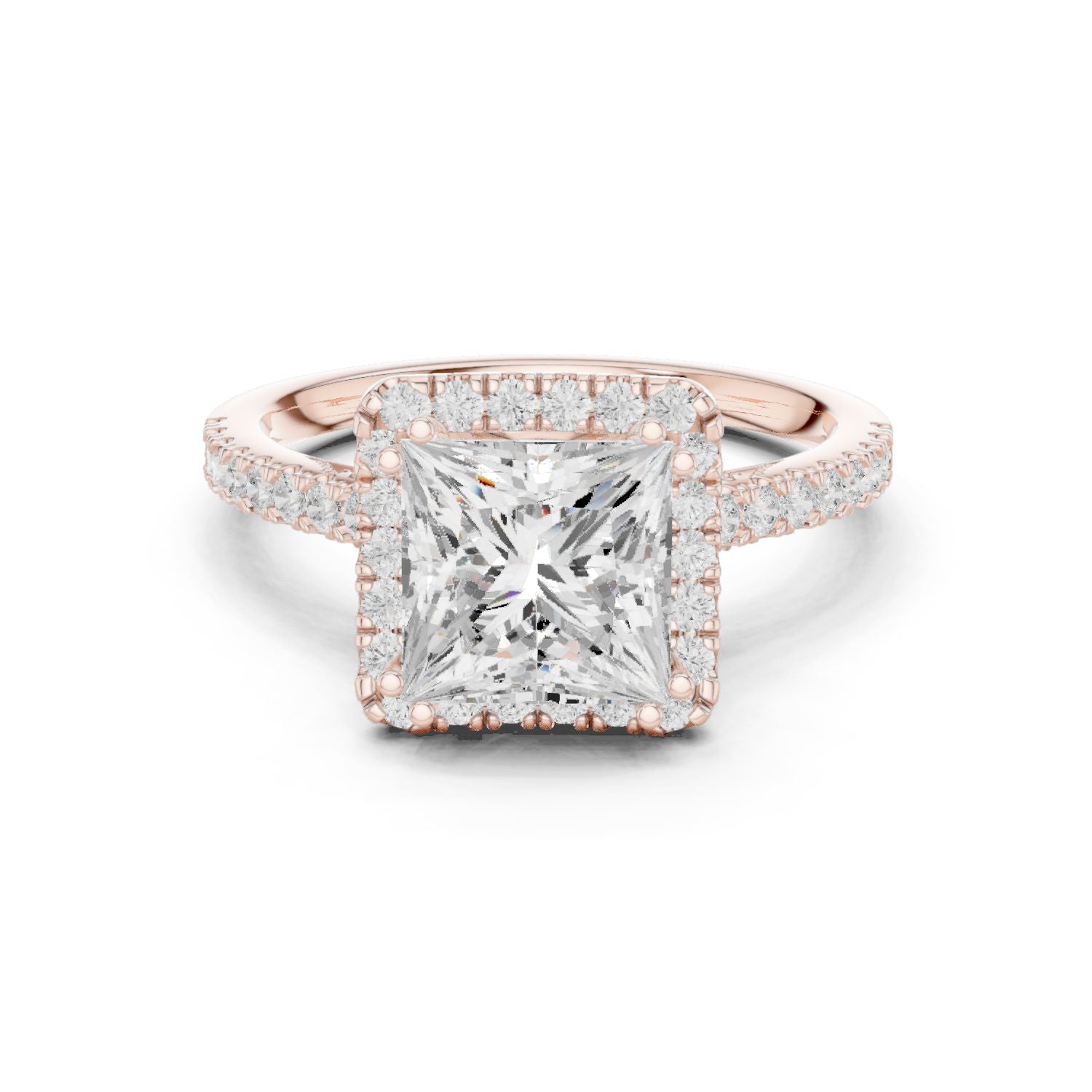 Princess Lab Grown Diamond Halo Engagement Ring