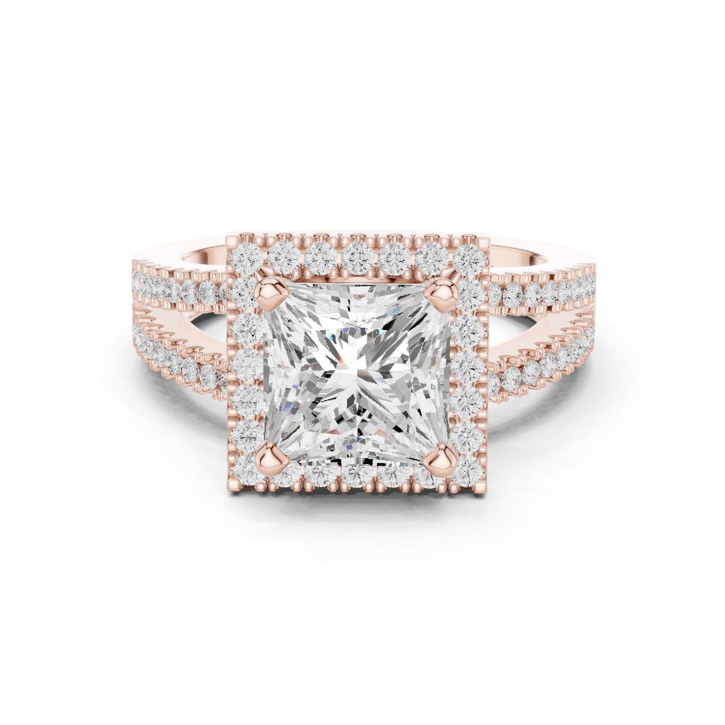 Princess Lab Grown Diamond Halo Engagement Ring