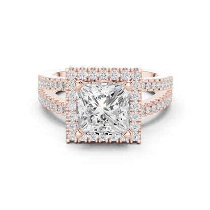 Princess Lab Grown Diamond Halo Engagement Ring
