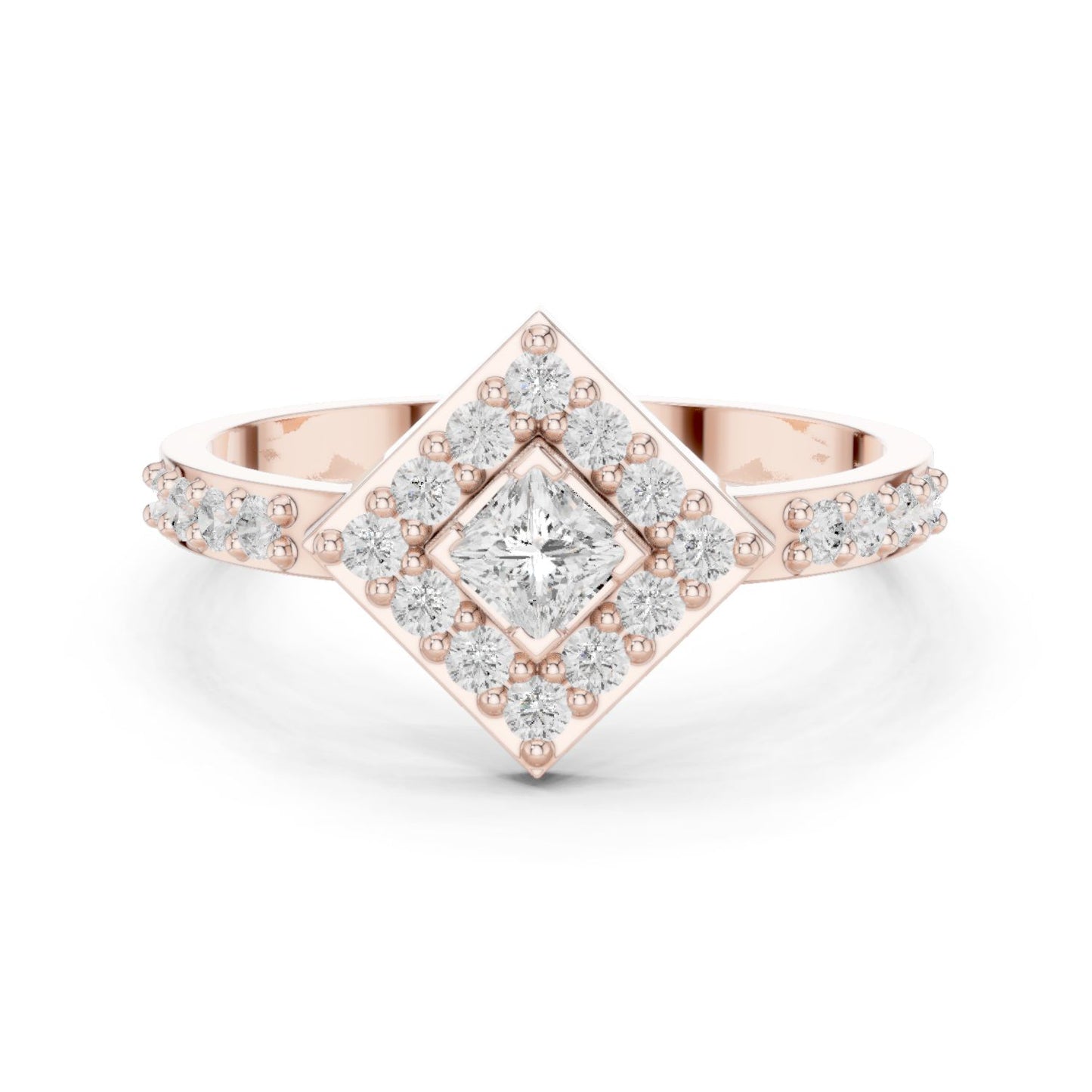 Princess Lab Grown Diamond Halo Engagement Ring