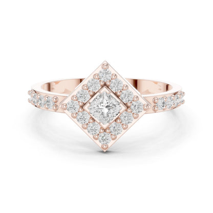 Princess Lab Grown Diamond Halo Engagement Ring