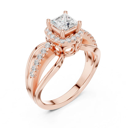 Princess Lab Grown Diamond Halo Engagement Ring
