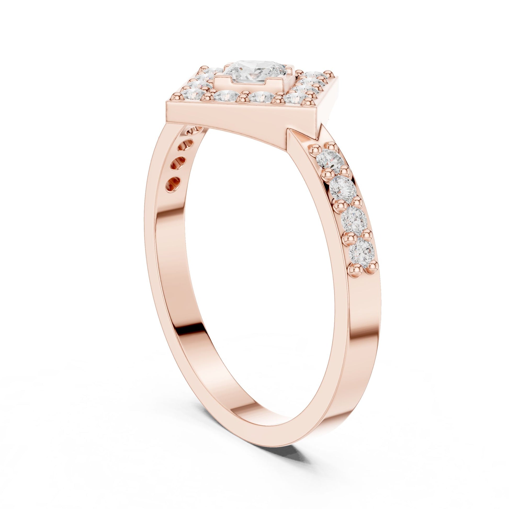 Princess Lab Grown Diamond Halo Engagement Ring