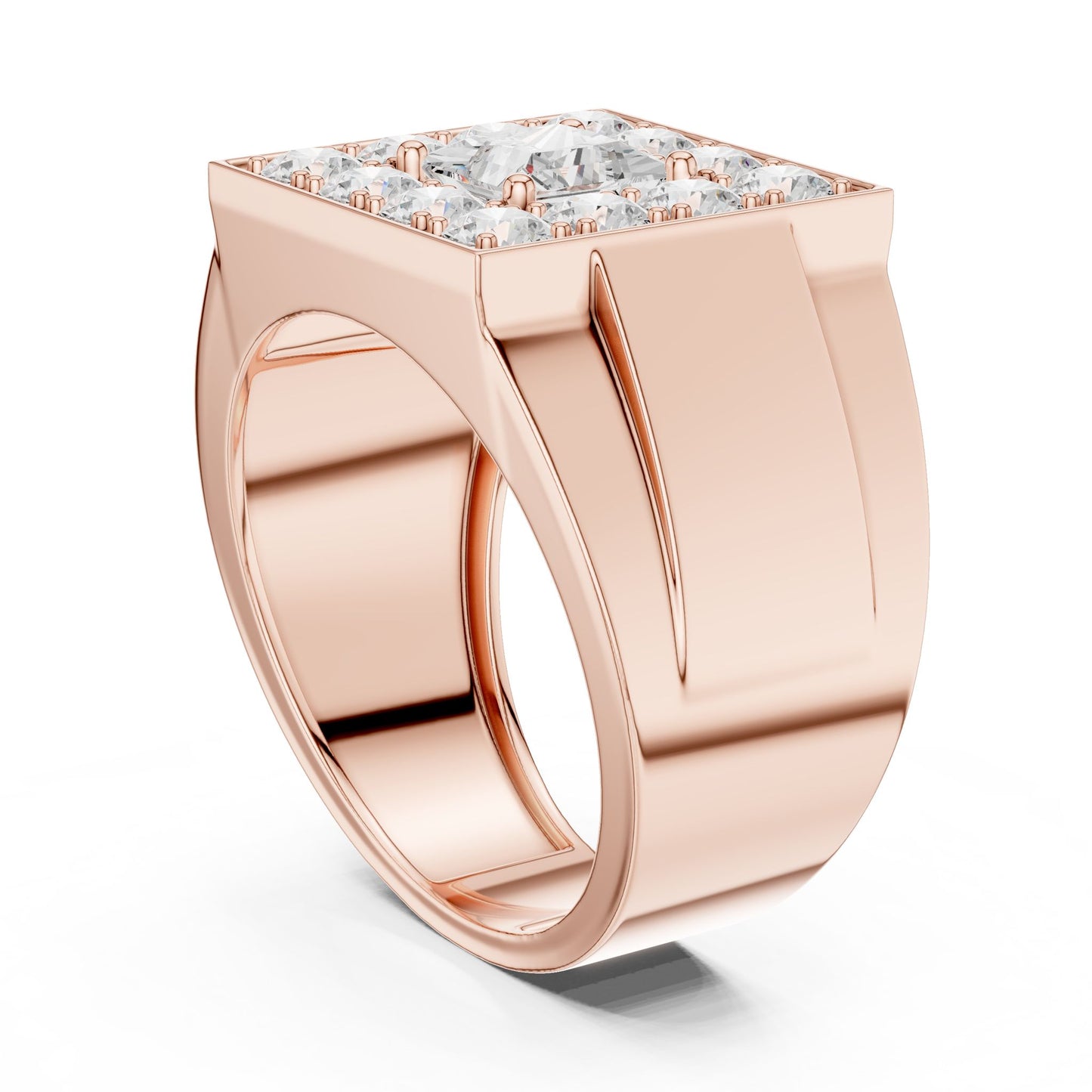 Men's Princess Lab Grown Diamond Halo Ring