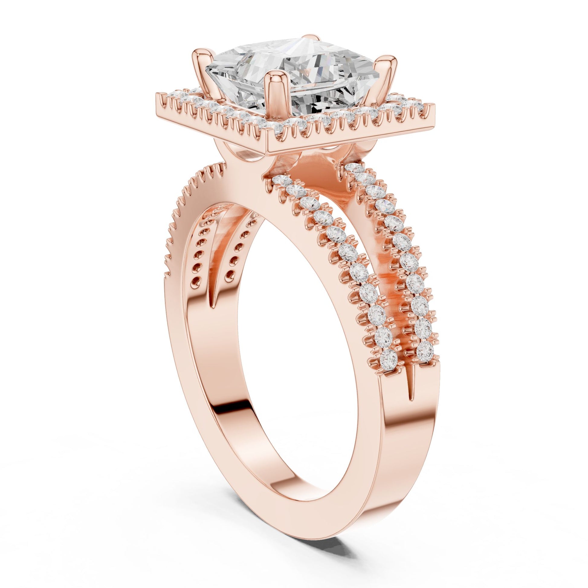 Princess Lab Grown Diamond Halo Engagement Ring