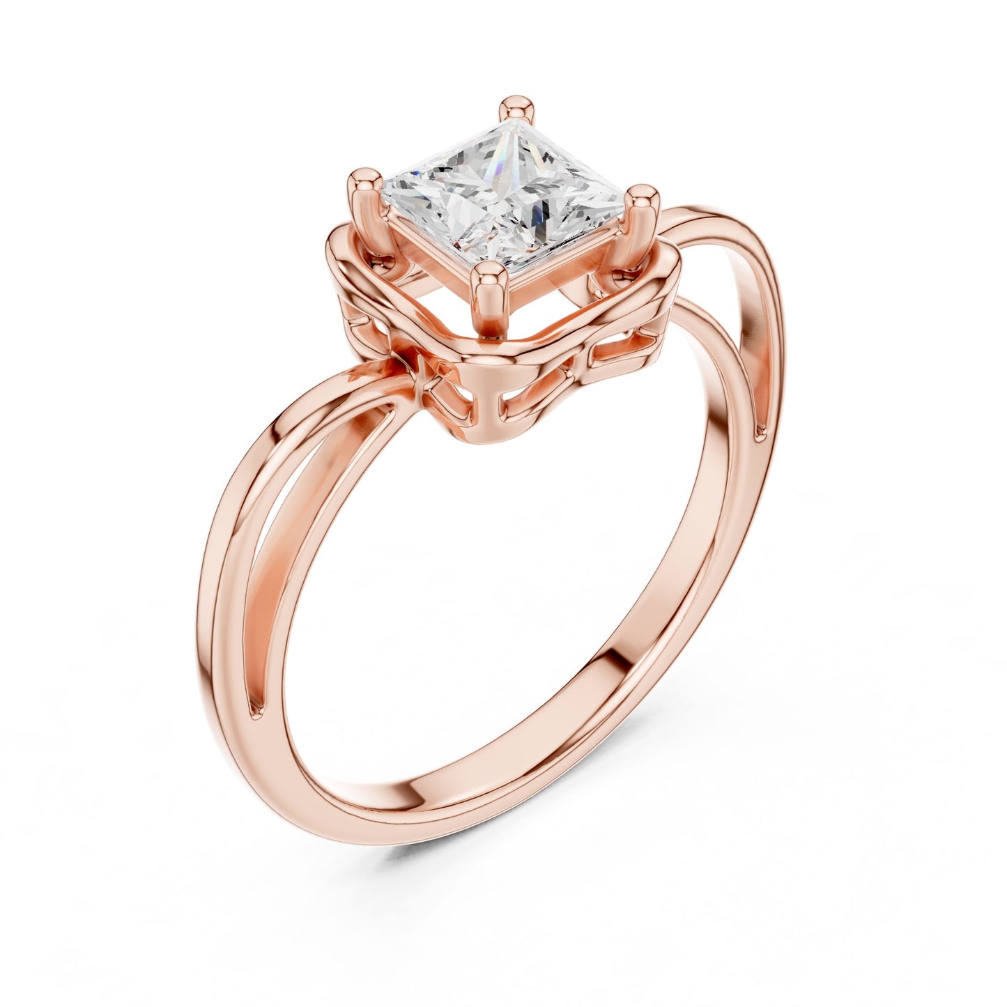 Princess Lab Grown Diamond Halo Engagement Ring