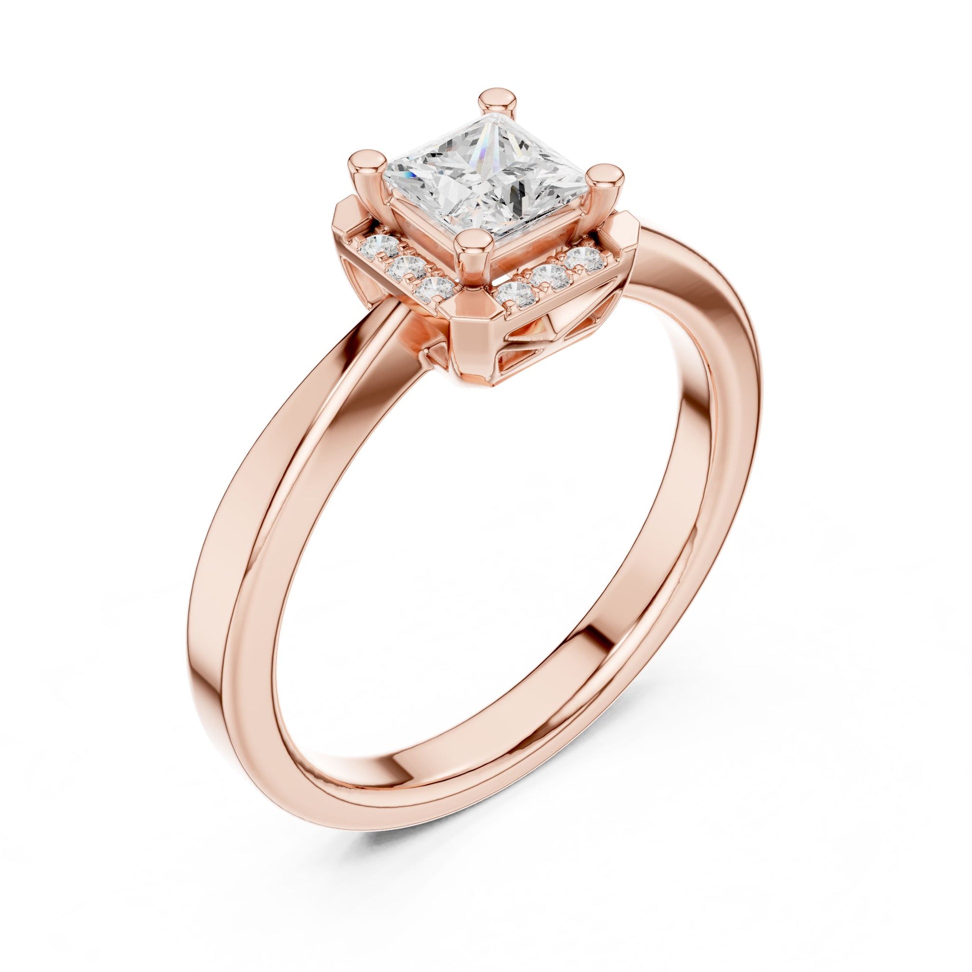 Princess Lab Grown Diamond Halo Engagement Ring