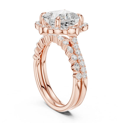 Princess Lab Grown Diamond Halo Engagement Ring