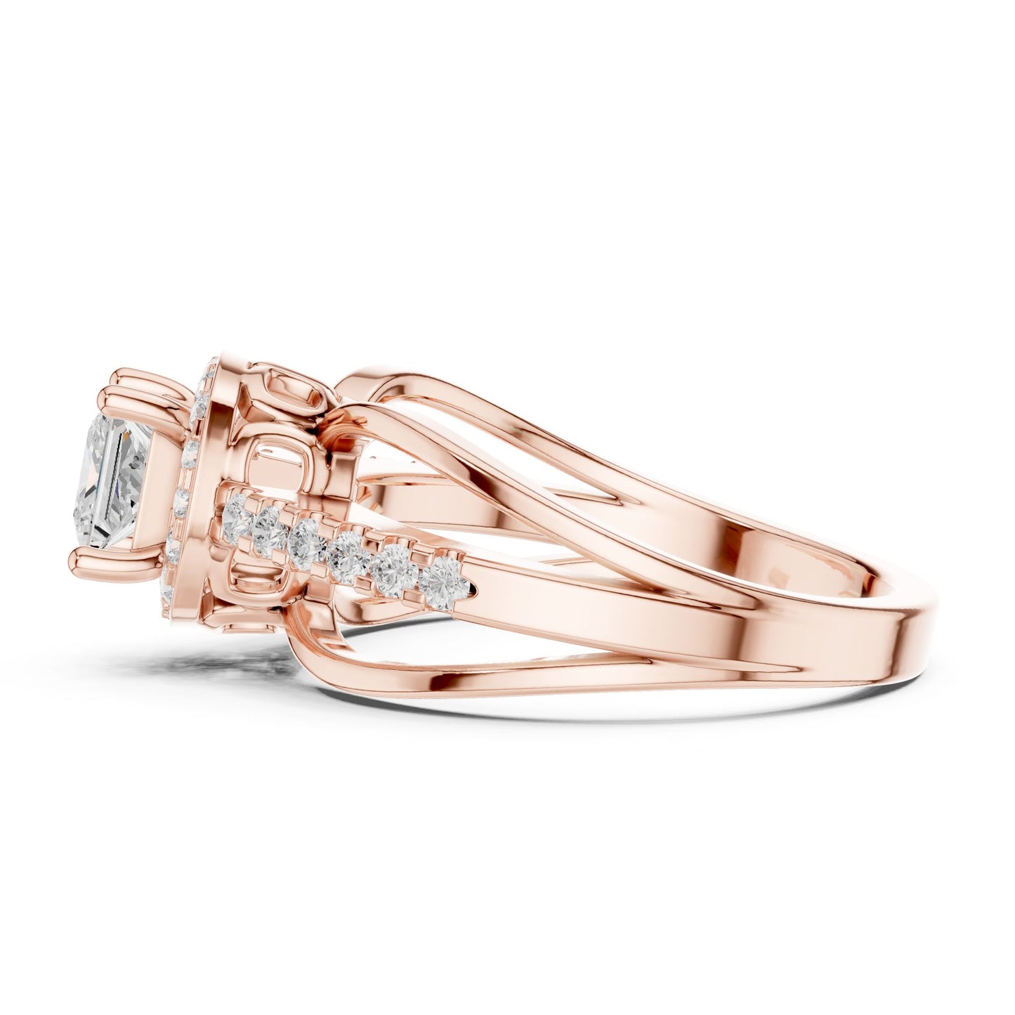 Princess Lab Grown Diamond Halo Engagement Ring