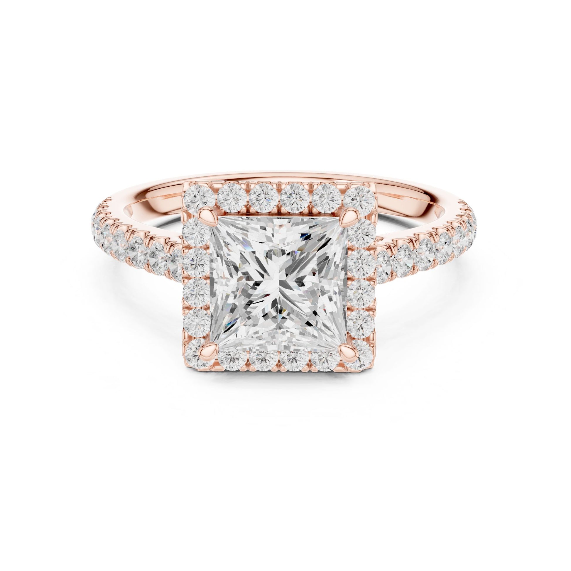 Princess Lab Grown Diamond Halo Engagement Ring