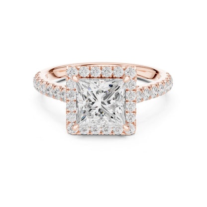 Princess Lab Grown Diamond Halo Engagement Ring