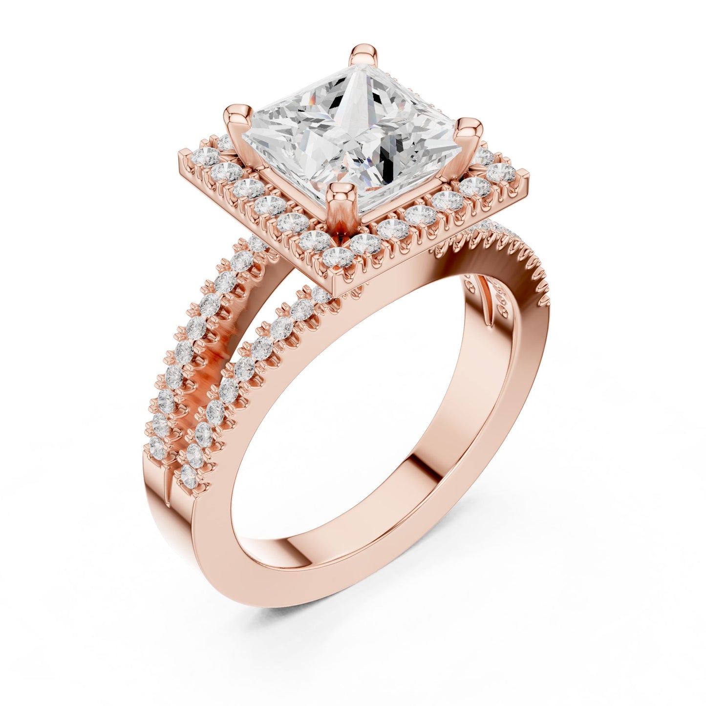 Princess Lab Grown Diamond Halo Engagement Ring