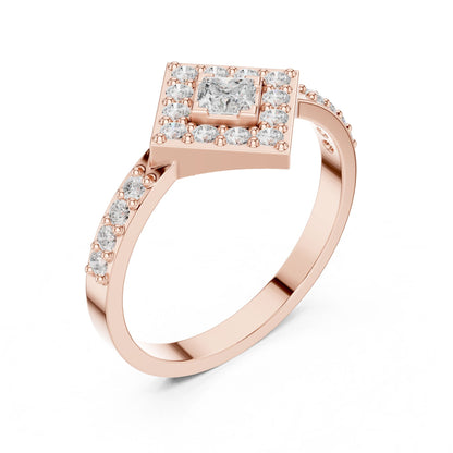 Princess Lab Grown Diamond Halo Engagement Ring