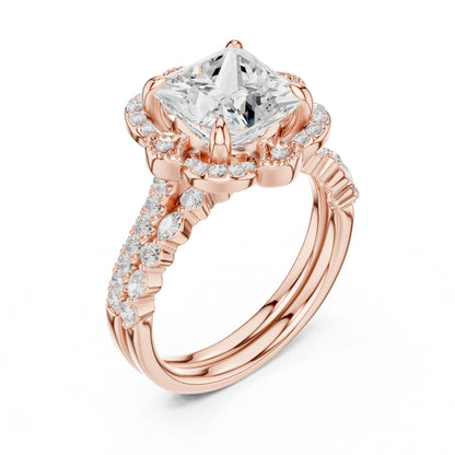 Princess Lab Grown Diamond Halo Engagement Ring