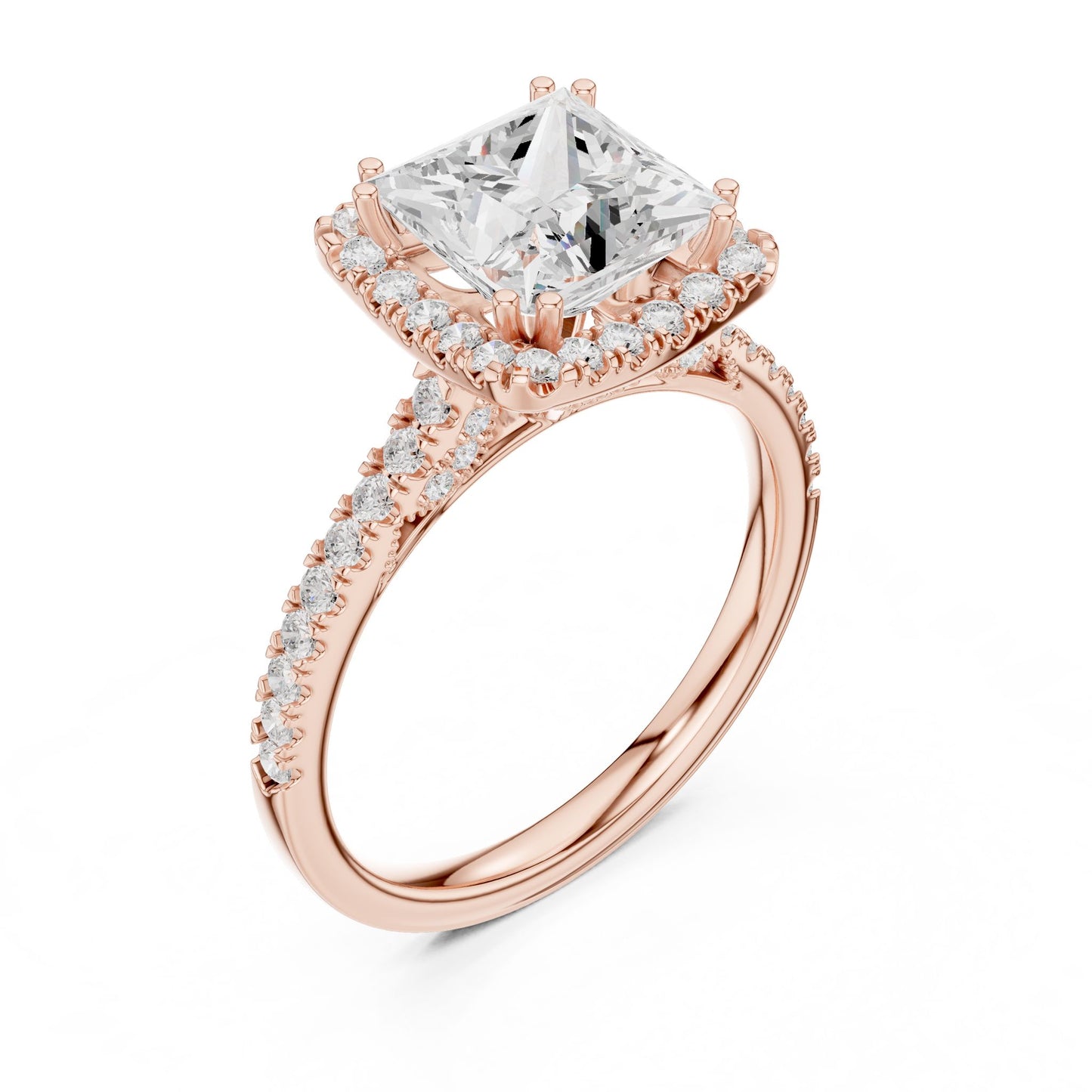 Princess Lab Grown Diamond Halo Engagement Ring