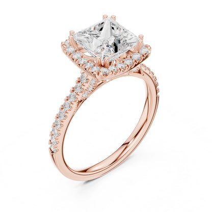 Princess Lab Grown Diamond Halo Engagement Ring