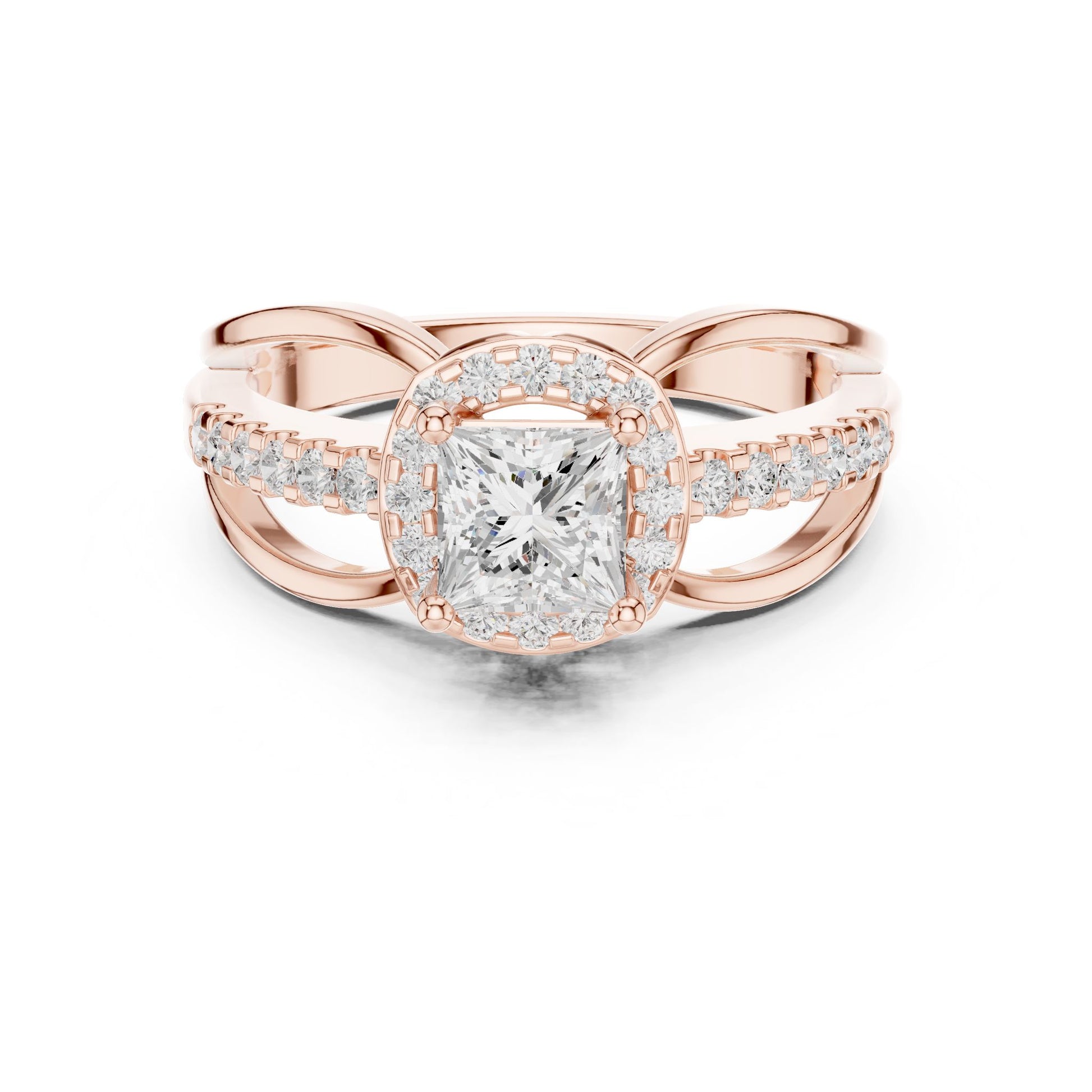 Princess Lab Grown Diamond Halo Engagement Ring