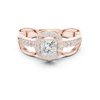 Princess Lab Grown Diamond Halo Engagement Ring