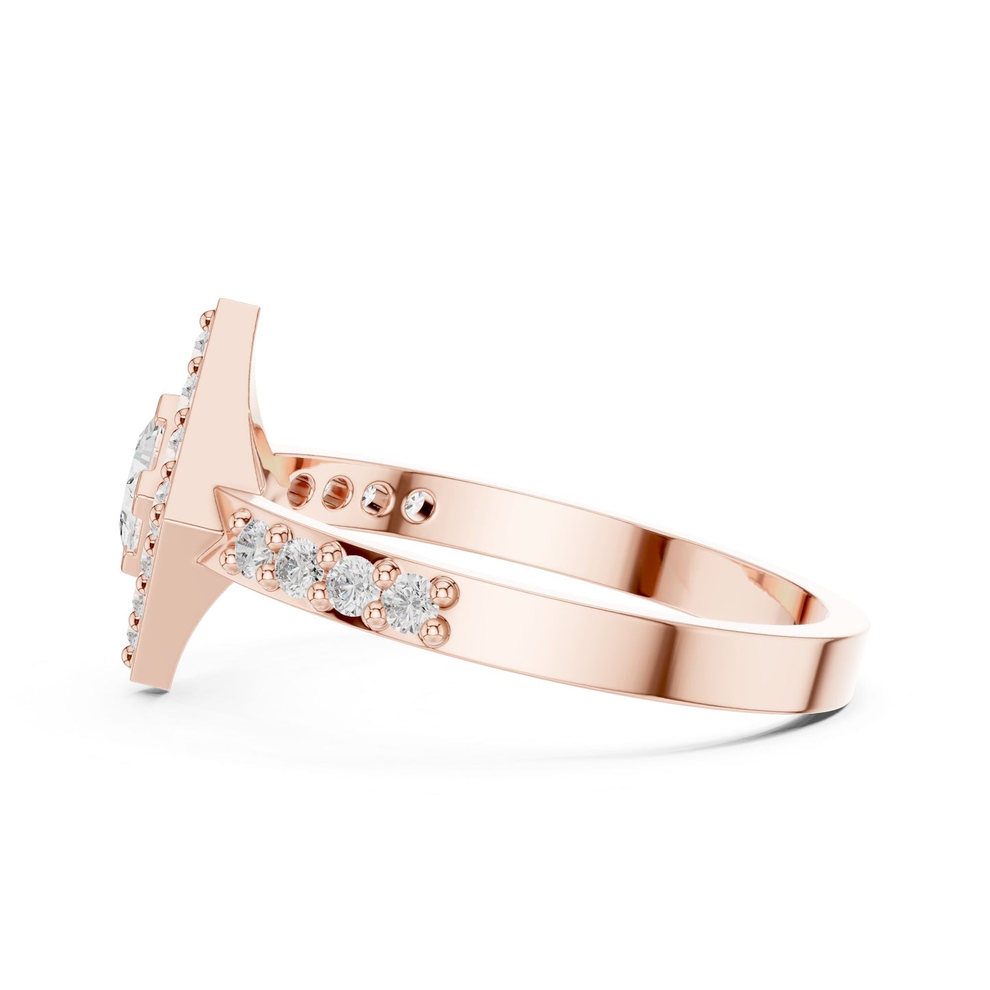 Princess Lab Grown Diamond Halo Engagement Ring