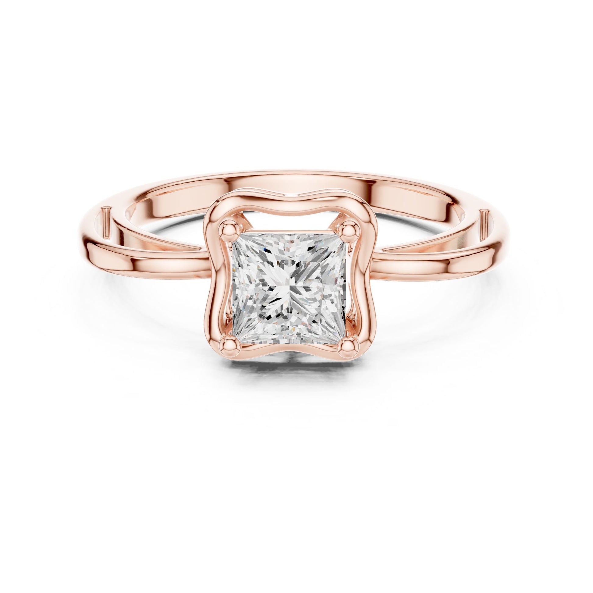 Princess Lab Grown Diamond Halo Engagement Ring