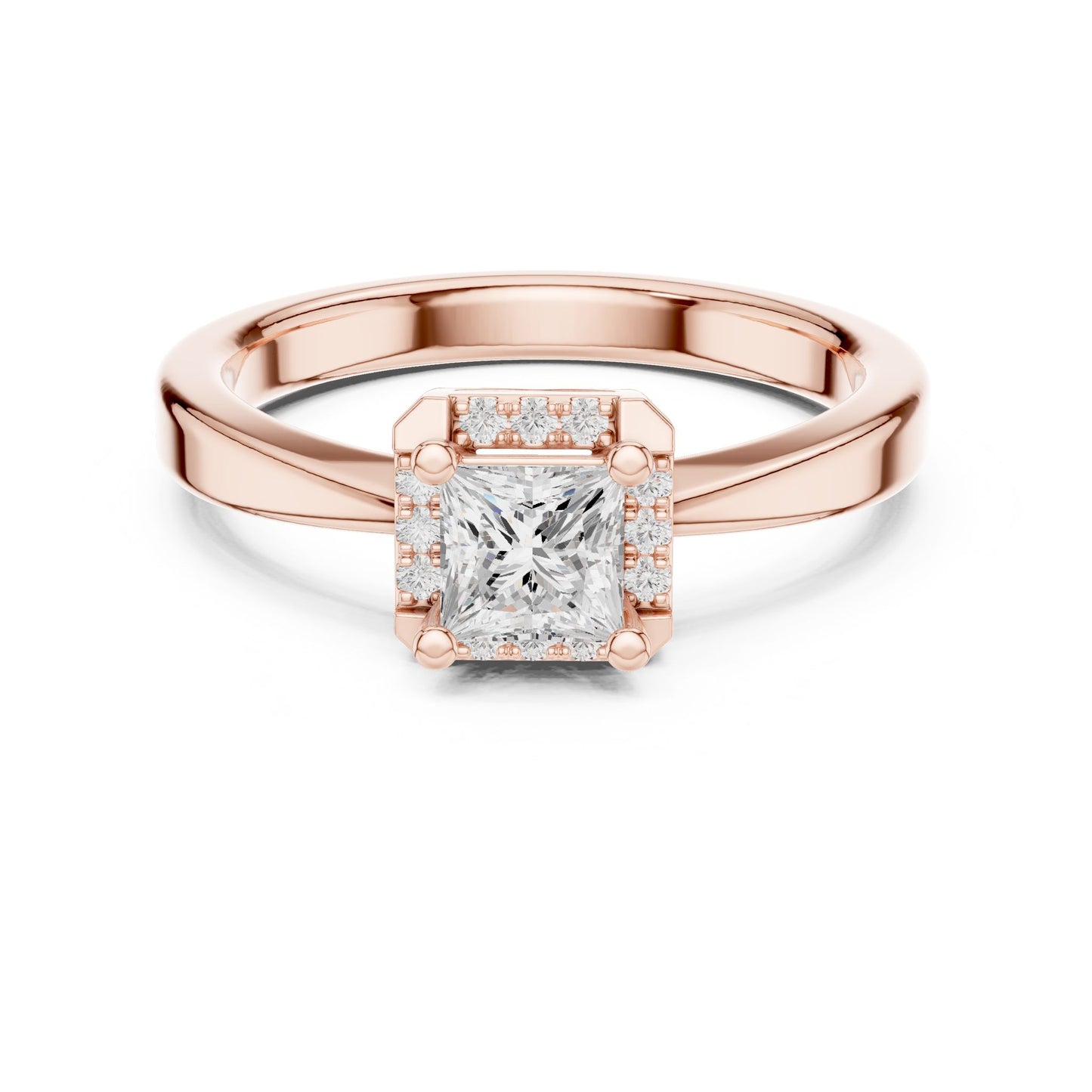 Princess Lab Grown Diamond Halo Engagement Ring