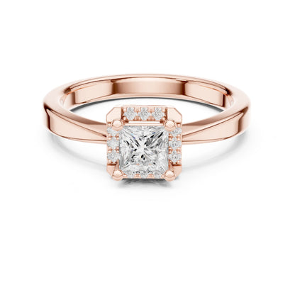 Princess Lab Grown Diamond Halo Engagement Ring