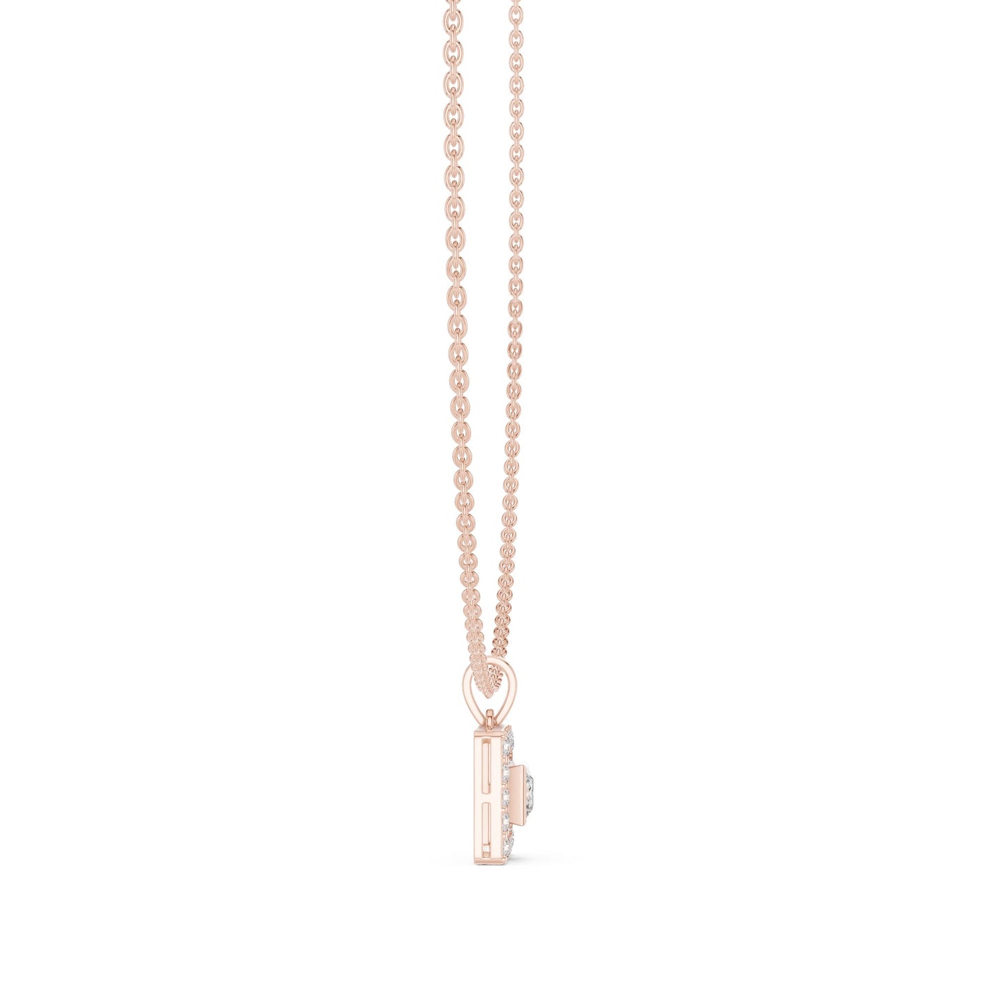 Princess Lab Grown Diamond Halo Pendant