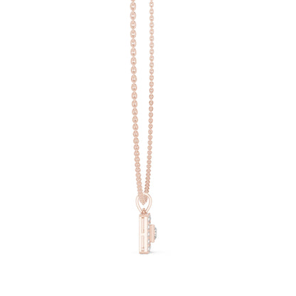 Princess Lab Grown Diamond Halo Pendant